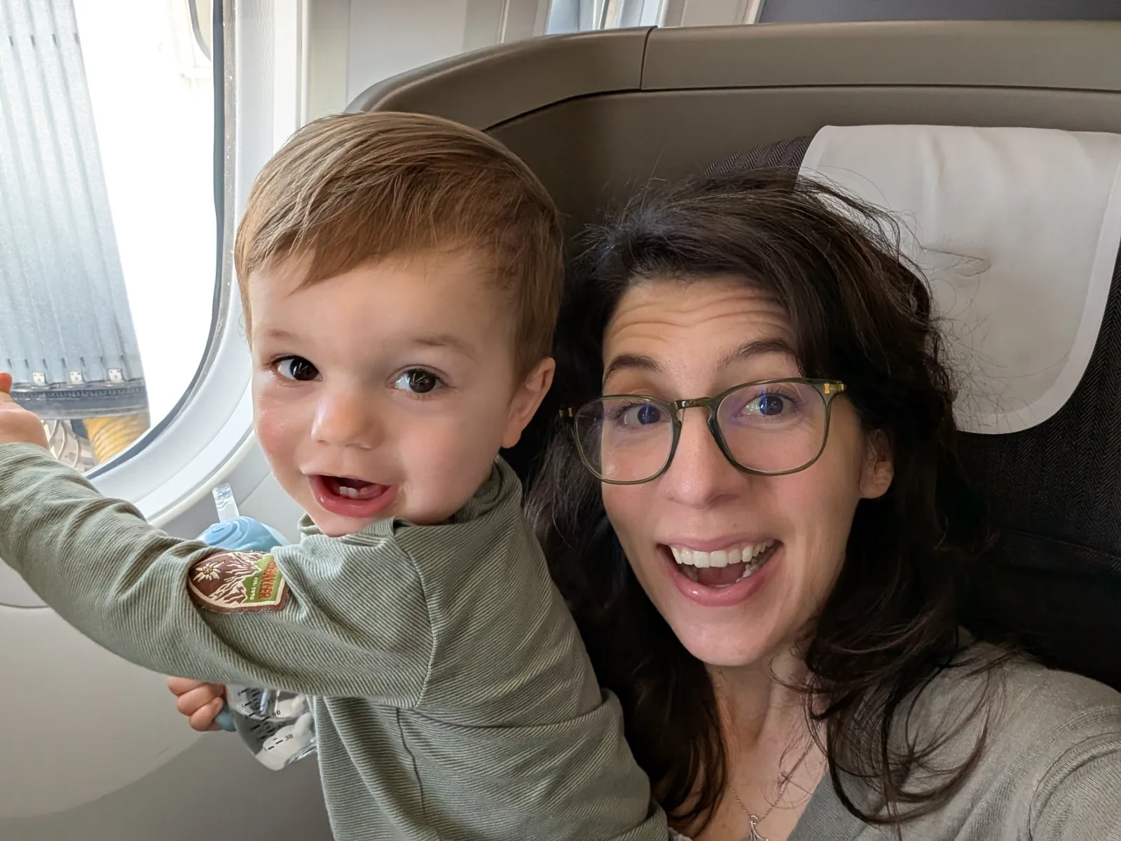 Christy and Mikey in business class