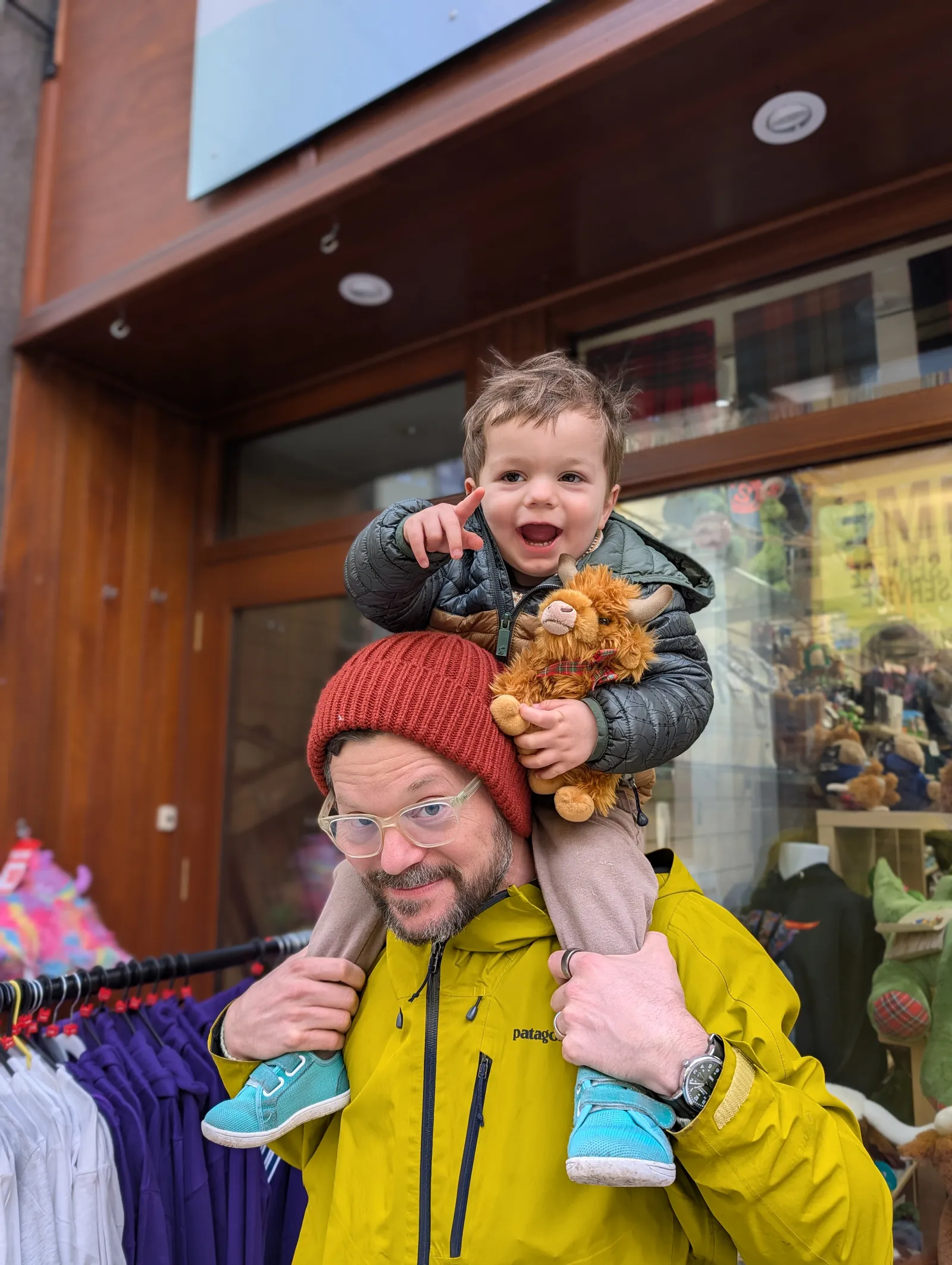 Mikey and cow on Dad