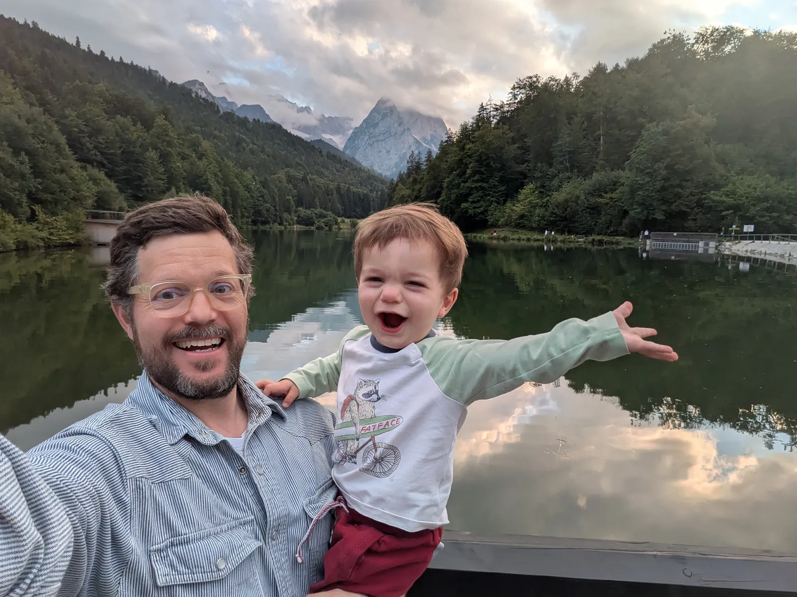Mikey and Dad at German lake