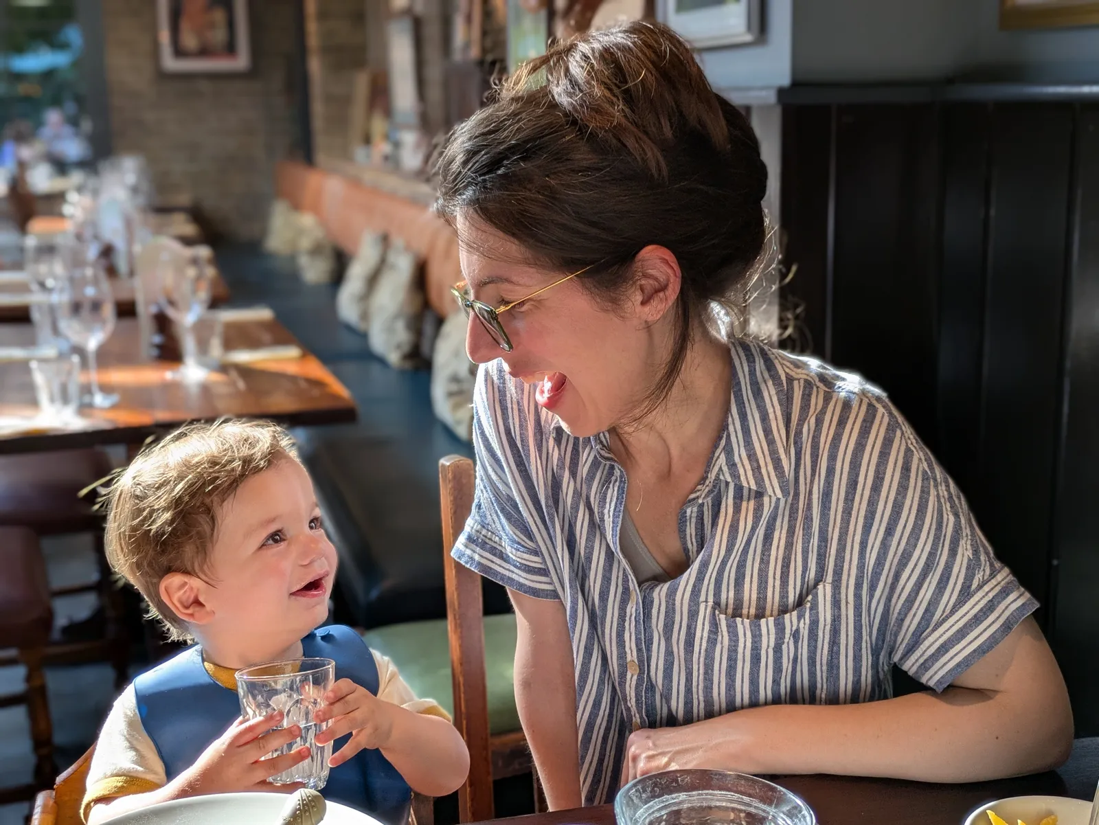 Mikey and Mom laughing